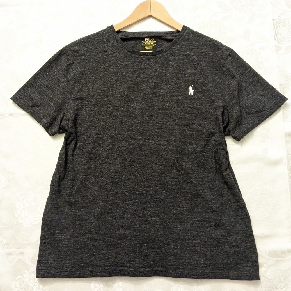 Polo Ralph Lauren Men Custom Slim Fit Crewneck Tee Size L Dark Grey Short Sleeve